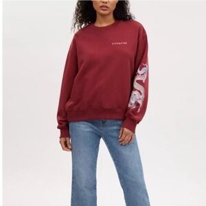 Coach x Lian Yang Dragon Women's Lunar New Year Red Graphic Sweatshirt Medium